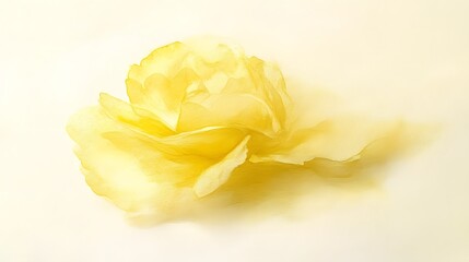 Abstract Watercolor Painting of a Yellow Rose