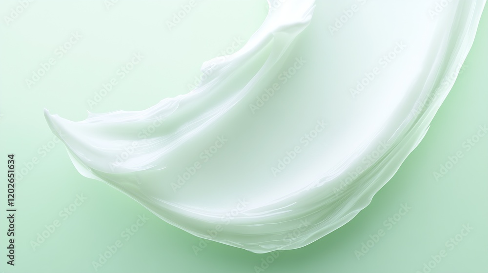 Poster Smooth green creamy texture with gentle curves and light reflections : Generative AI