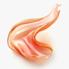 Obraz premium Abstract 3D rendering of a flowing, orange liquid, creating a dynamic and elegant form.