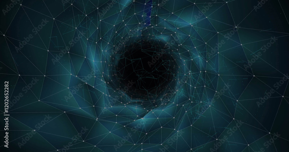 Poster image of scope scanning over network of connections on black background