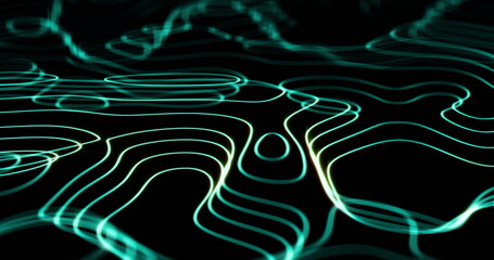 Image of white shapes moving on black background