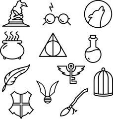 Wizard icon pack wizard school