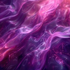 Fototapeta premium Abstract purple and pink flowing liquid with sparkling particles, creating a mesmerizing and elegant visual.