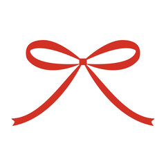 シンプルな赤いリボンベクターイラストアイコン