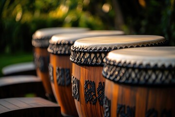 Traditional Drums in a park setting, perfect for cultural events