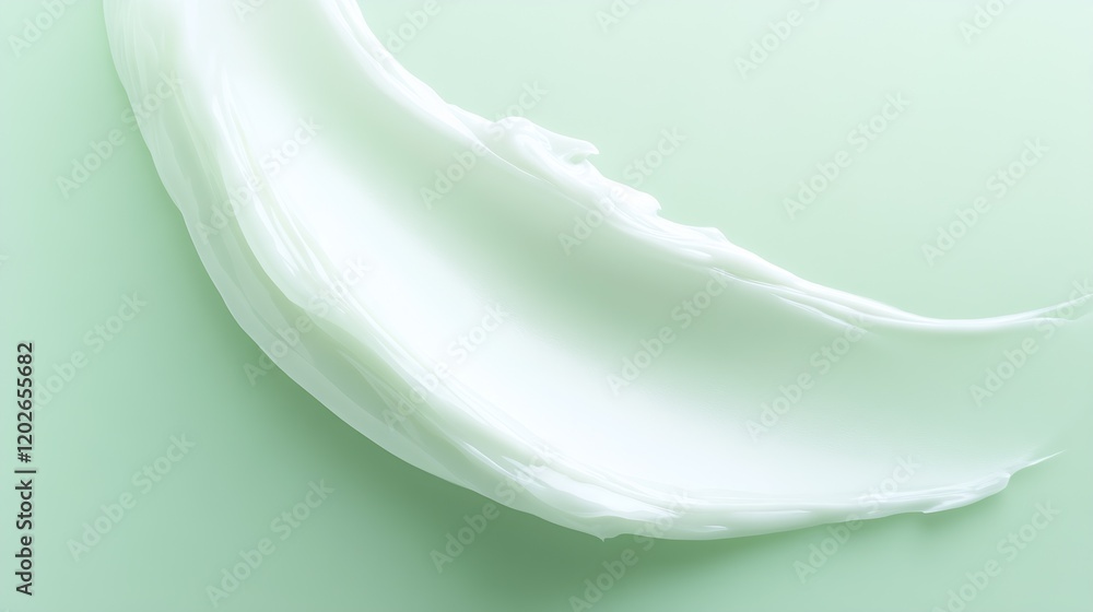 Aufkleber Minimalistic abstract design with creamy green texture in a wave formation : Generative AI