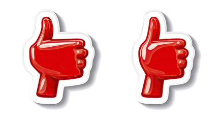 Red Thumbs up Stickers in a Collection of Icons Generative AI