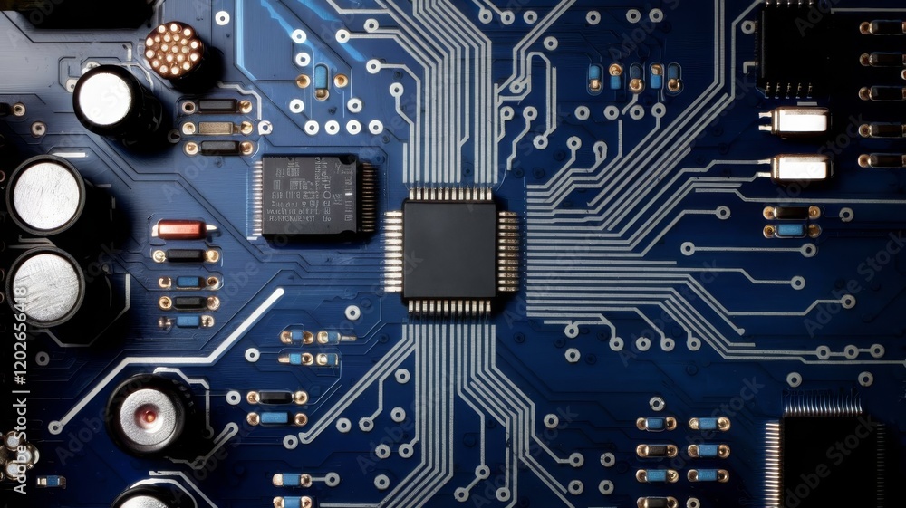 Poster information technology concept with abstract circuit