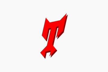 3d rendered illustration of a T red devil