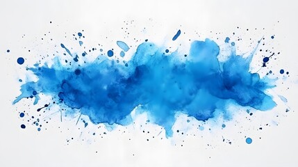 Obraz premium Abstract Blue Watercolor Splashes and Blots