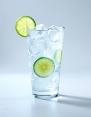 Refreshing Iced Lime Water: Sparkling Summer Drink Photography
