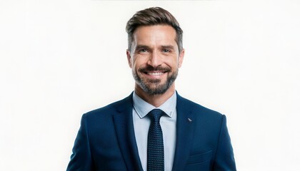 Confident smiling businessman isolated on white background Generated image