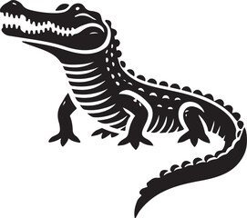 Alligator icon silhouette vector with white background