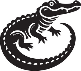 Alligator icon silhouette vector with white background