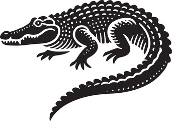 Alligator icon silhouette vector with white background