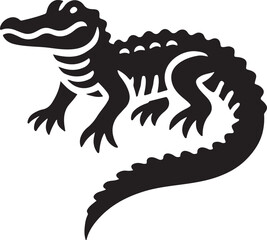 Alligator icon silhouette vector with white background