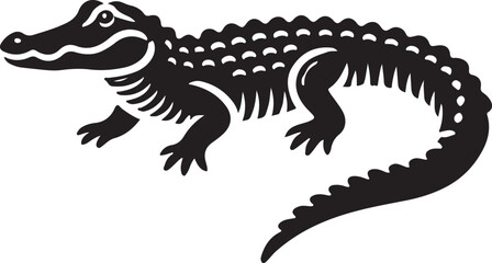 Alligator icon silhouette vector with white background