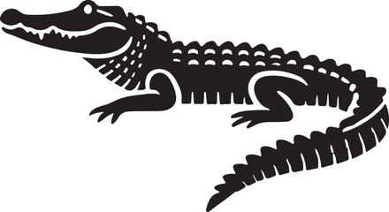 Alligator icon silhouette vector with white background