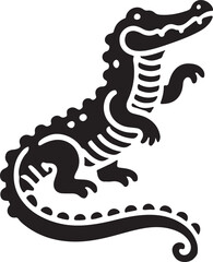 Alligator icon silhouette vector with white background