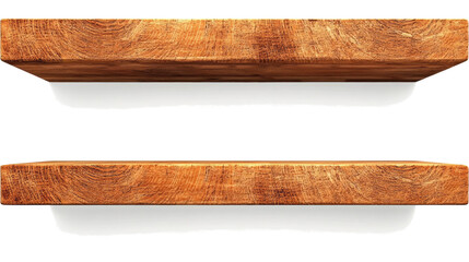 Obraz premium Minimalist Floating Wooden Shelves for Stylish Decor Generative AI