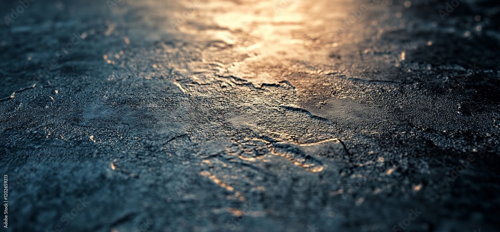 Poster rough textured surface, sunset light. background blur. design texture