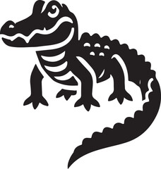 Alligator icon silhouette vector with white background