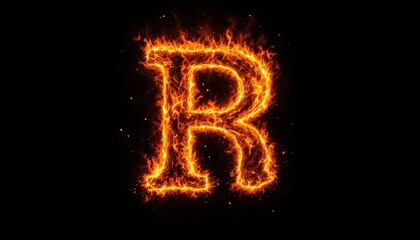 Fiery Letter R: A Blazing Hot Alphabet Design