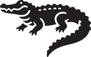 Alligator icon silhouette vector with white background
