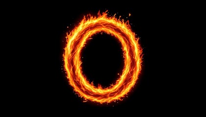 Naklejka premium Fiery Ring: A Blazing Circular Inferno Graphic