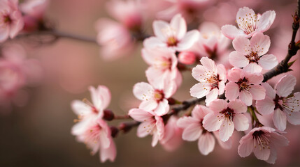 Obraz premium Blurred Background with Minimalist Cherry Blossoms