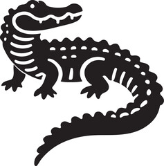 Fototapeta premium Alligator icon silhouette vector with white background