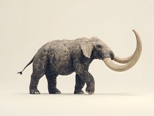 Obraz premium Ancient Mastodon: A Textured, Minimalist Depiction