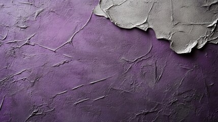 Fototapeta premium Textured Abstract Background Purple and Silver Plaster Wall with Rough Surface