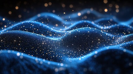 blue Background with Scattered Dots and Shapes, Banner Template with White Space for Text. Abstract Minimalist Wallpaper with Copy Space on blue Background. Simple Modern Wallpaper.