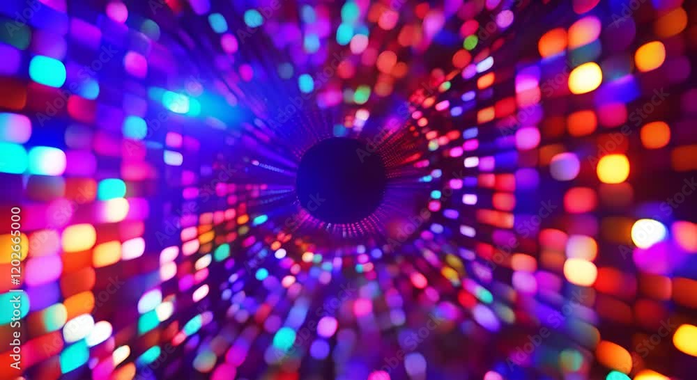 Aufkleber a video showing vibrant blurred lights shining in darkness creating an abstract and colorful spectac