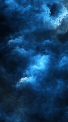 Blue smoke on black background. Abstract background