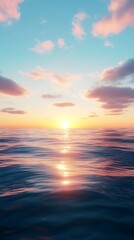 Fototapeta premium Blur image of sunset over the sea with bokeh background