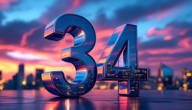 Reflective Chrome Number 34: Cityscape Sunset