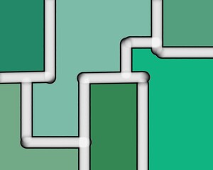 abstract background with green squares wallpaper texture to design of the room