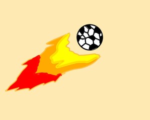 soccer ball with fire 
