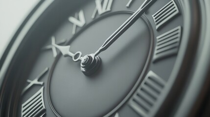 Elegant Close-Up of Vintage Clock Face with Roman Numerals and Classic Gold Accents Capturing the Essence of Time in an Artistic and Timeless Design