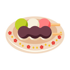 ひなまつり串団子　ベクターイラスト
