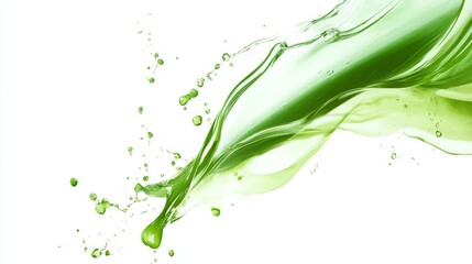 54.A dynamic vector design of an aloe vera plant with bold green tones and a visible stream of gel-like aloe juice cascading from the leafâ€™s edge, isolated on white for clarity.