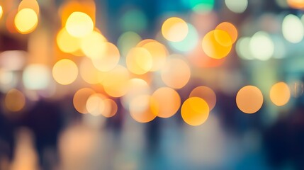 Abstract Blurred City Lights Night Bokeh Background