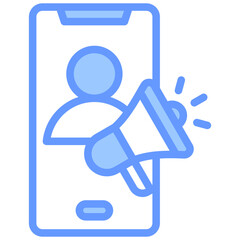 Influencer Marketing Blue Icon