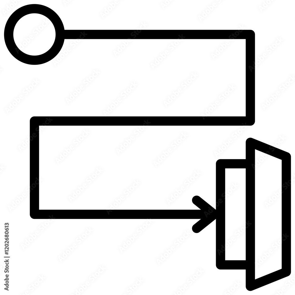 Poster exit strategy outline icon