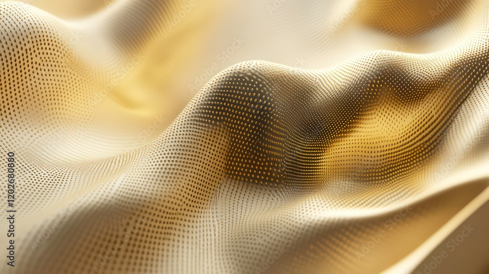 Aufkleber abstract beige wavy surface with dotted texture, illuminated by soft light.