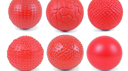 Colorful Collection of Red Dog Ball Toys for Playtime Generative AI