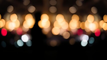 Silhouette against a backdrop of glowing lights, creating a dreamy and vibrant atmosphere.