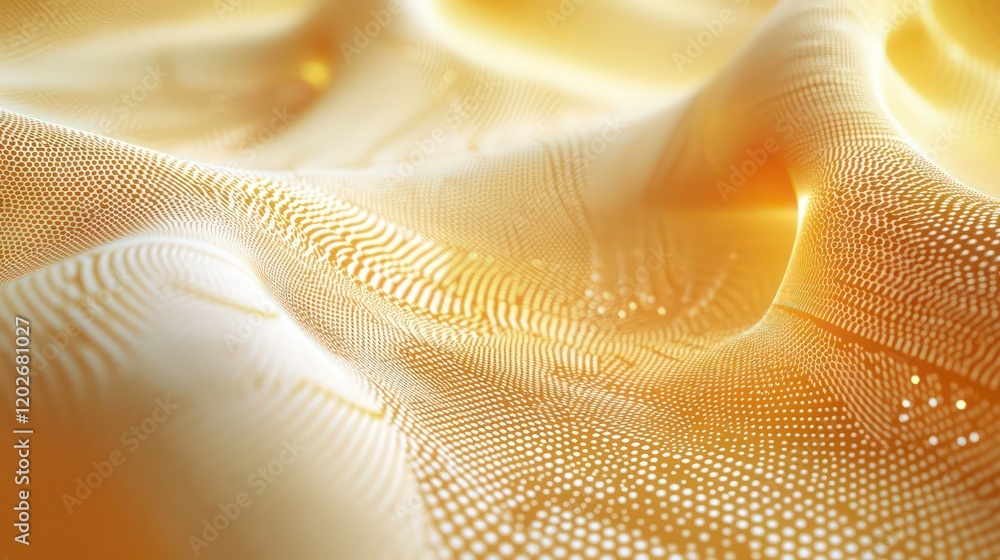 Poster Abstract golden wave pattern background with glowing light.
